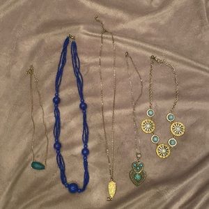 5 Necklace Set Jewelry Turquoise Gem